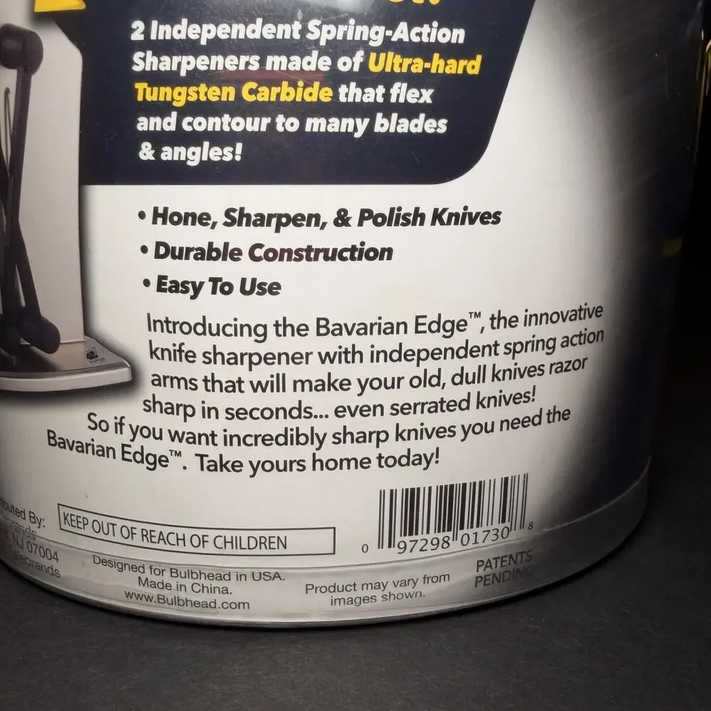 vBavarian Edge Knife Sharpener BulbHead Tungsten Carbide NEW Sealed Package
